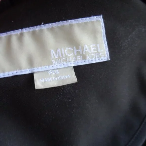 Michael Kors Black Belted Quilted Pea Coat Size PXS - Picture 15 of 16